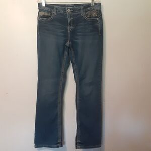 Rhythm in Blues Women 10 Reg Jeans Stretch Distressed Denim Rock Western